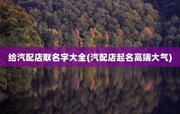 给汽配店取名字大全(汽配店起名高端大气)