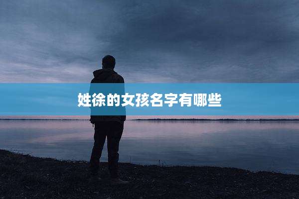 姓徐的女孩名字有哪些