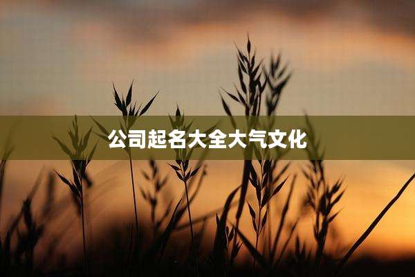 公司起名大全大气文化