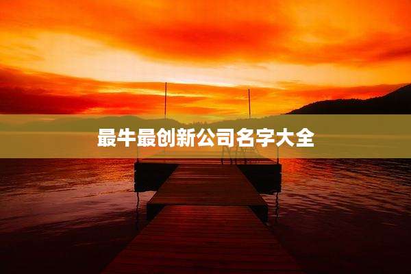 最牛最创新公司名字大全