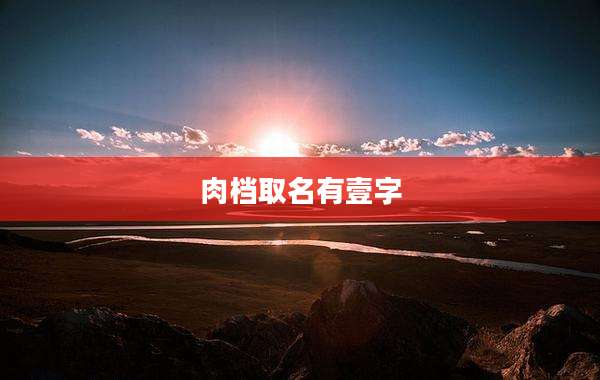 肉档取名有壹字