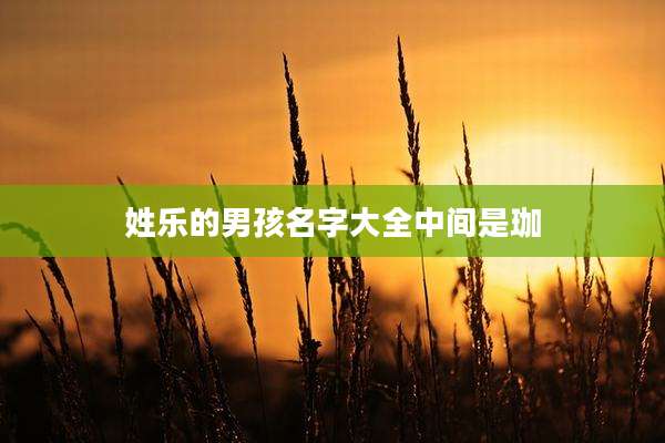 姓乐的男孩名字大全中间是珈