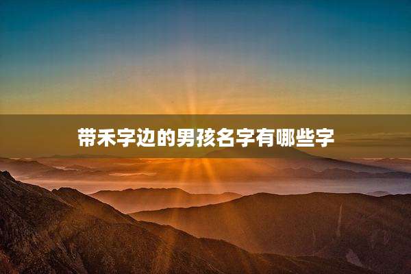 带禾字边的男孩名字有哪些字