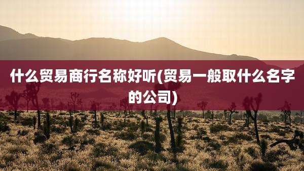 什么贸易商行名称好听(贸易一般取什么名字的公司)