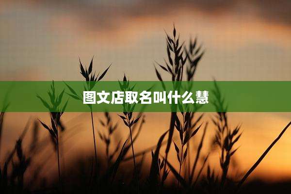 图文店取名叫什么慧