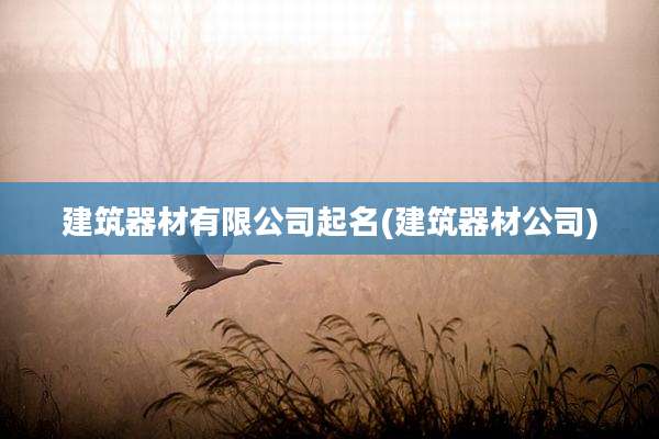 建筑器材有限公司起名(建筑器材公司)