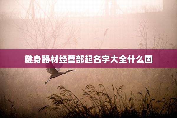 健身器材经营部起名字大全什么固
