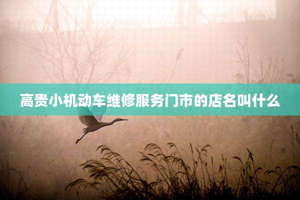 高贵小机动车维修服务门市的店名叫什么