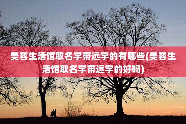 美容生活馆取名字带远字的有哪些(美容生活馆取名字带远字的好吗)