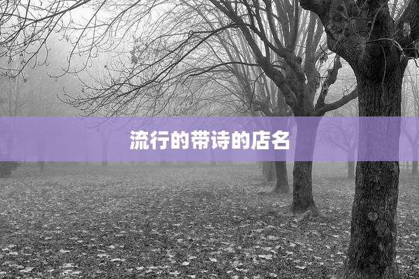 流行的带诗的店名