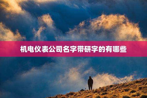 机电仪表公司名字带研字的有哪些