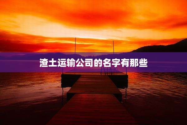 渣土运输公司的名字有那些