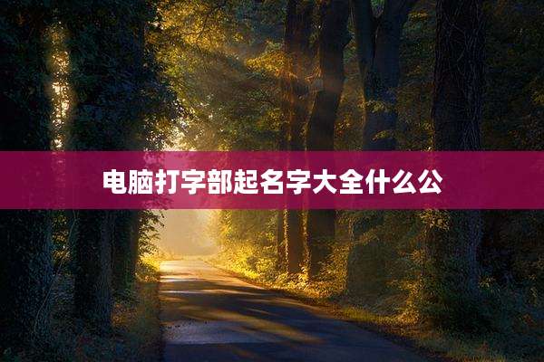 电脑打字部起名字大全什么公