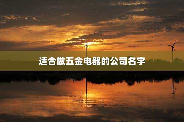 适合做五金电器的公司名字