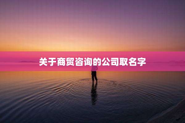 关于商贸咨询的公司取名字