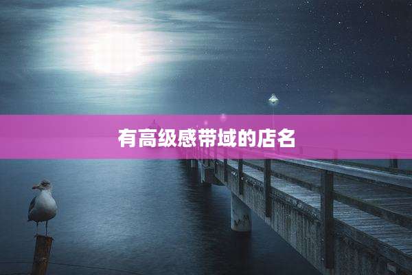 有高级感带域的店名