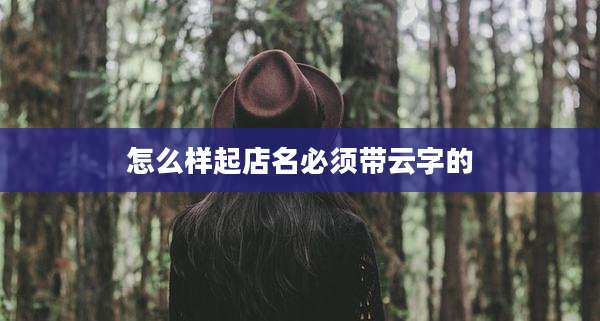 怎么样起店名必须带云字的