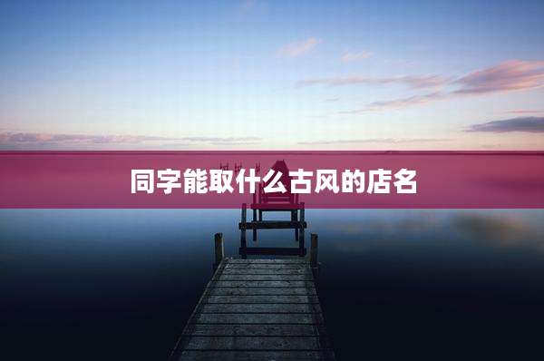 同字能取什么古风的店名