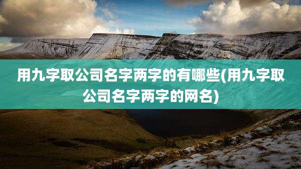 用九字取公司名字两字的有哪些(用九字取公司名字两字的网名)