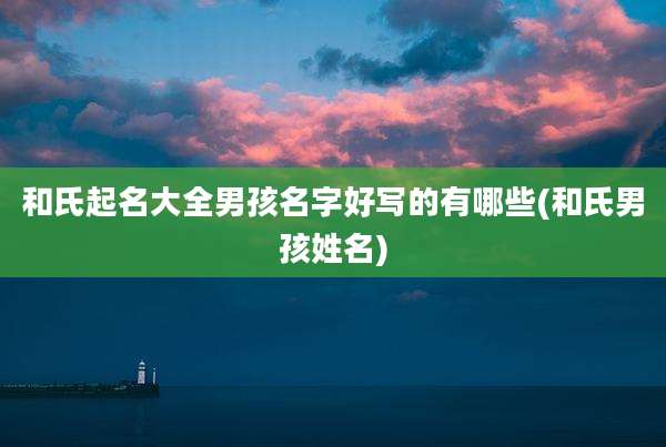 和氏起名大全男孩名字好写的有哪些(和氏男孩姓名)