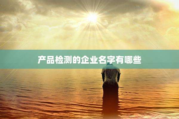 产品检测的企业名字有哪些