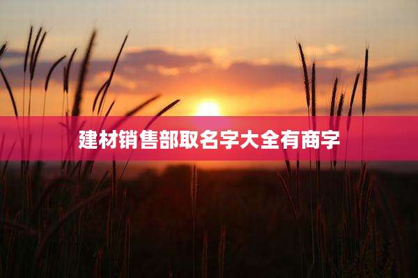 建材销售部取名字大全有商字