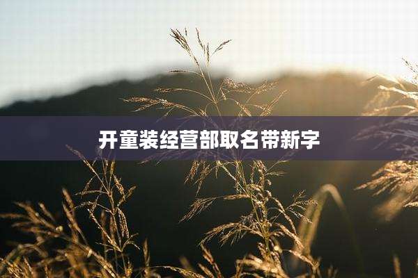 开童装经营部取名带新字