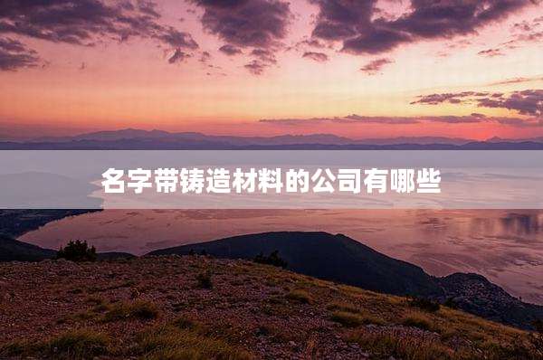 名字带铸造材料的公司有哪些
