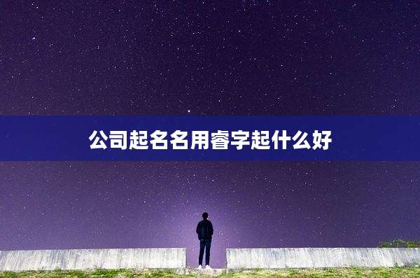 公司起名名用睿字起什么好