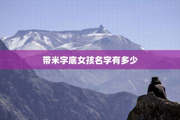带米字底女孩名字有多少