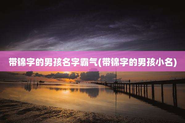 带锦字的男孩名字霸气(带锦字的男孩小名)
