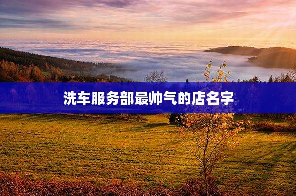 洗车服务部最帅气的店名字