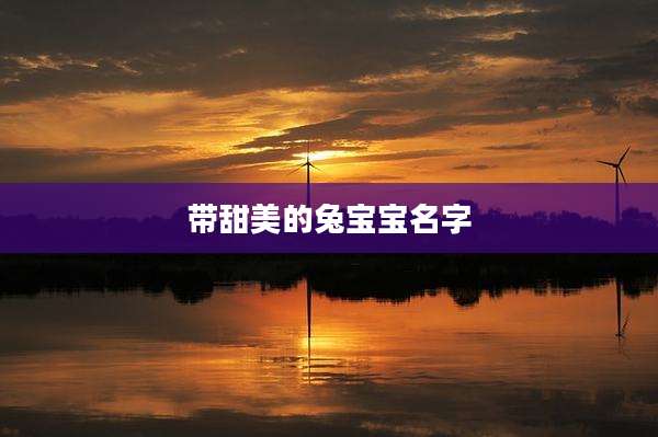带甜美的兔宝宝名字