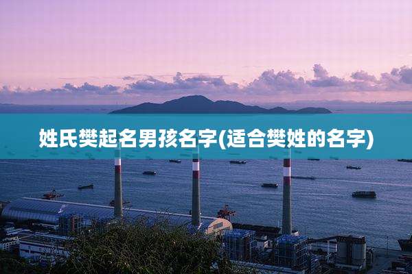 姓氏樊起名男孩名字(适合樊姓的名字)
