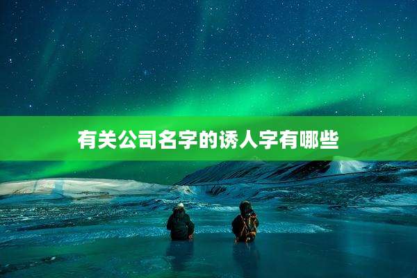 有关公司名字的诱人字有哪些