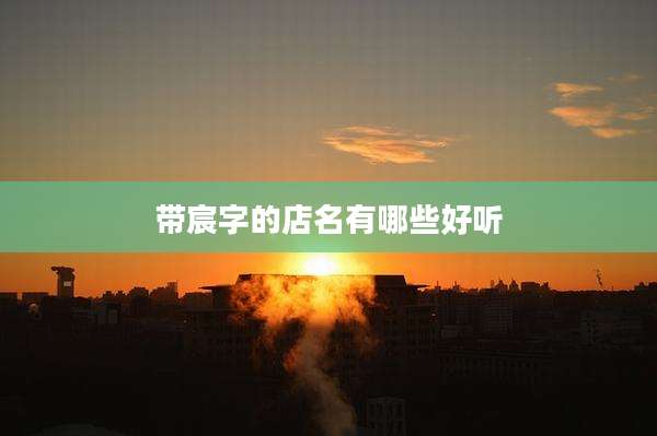 带宸字的店名有哪些好听