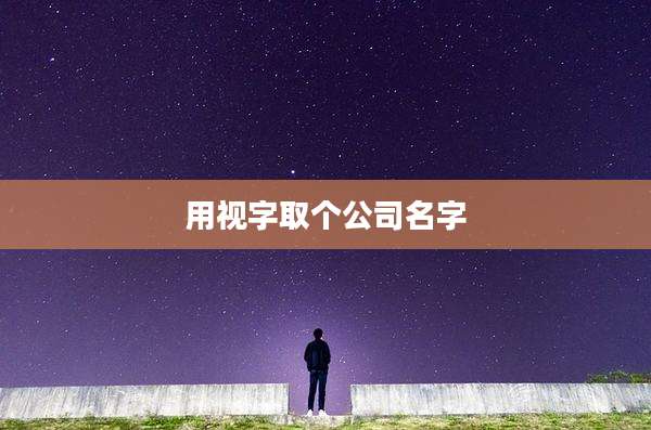 用视字取个公司名字
