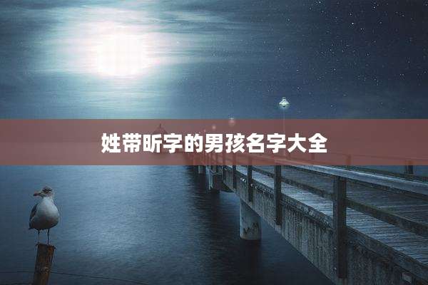 姓带昕字的男孩名字大全