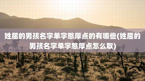 姓屈的男孩名字单字憨厚点的有哪些(姓屈的男孩名字单字憨厚点怎么取)