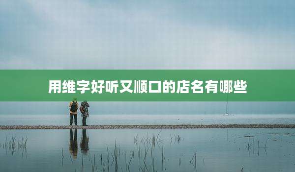 用维字好听又顺口的店名有哪些