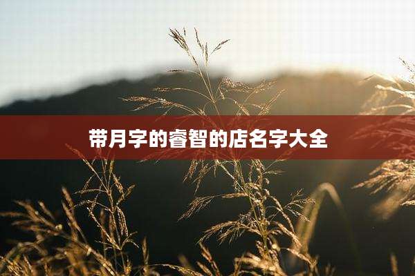 带月字的睿智的店名字大全