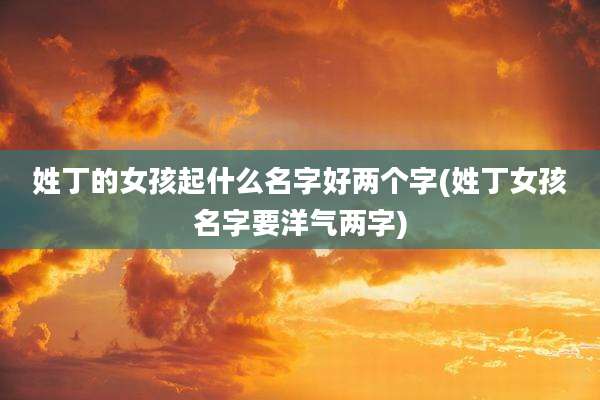 姓丁的女孩起什么名字好两个字(姓丁女孩名字要洋气两字)