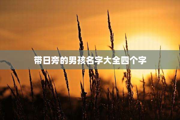 带日旁的男孩名字大全四个字