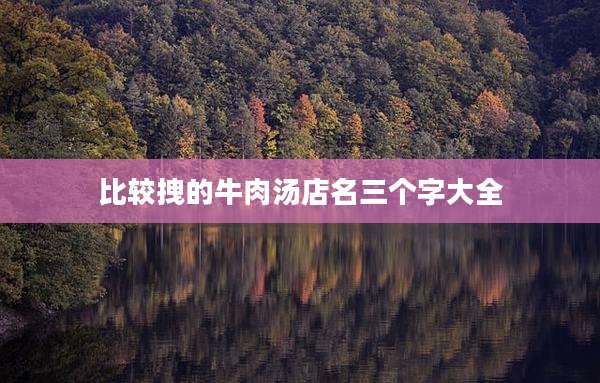 比较拽的牛肉汤店名三个字大全