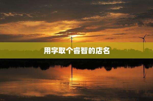 用字取个睿智的店名