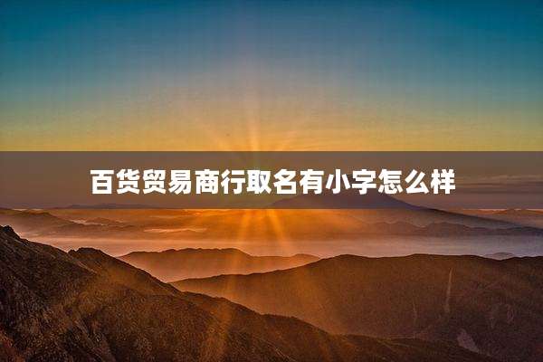百货贸易商行取名有小字怎么样