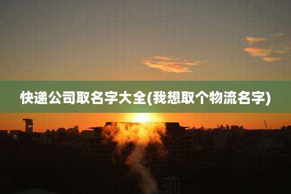 快递公司取名字大全(我想取个物流名字)