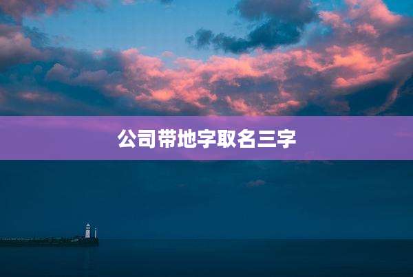 公司带地字取名三字
