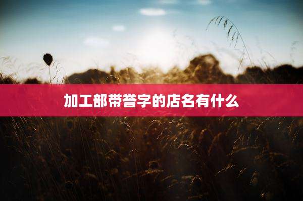 加工部带誉字的店名有什么