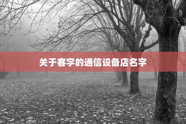 关于客字的通信设备店名字
